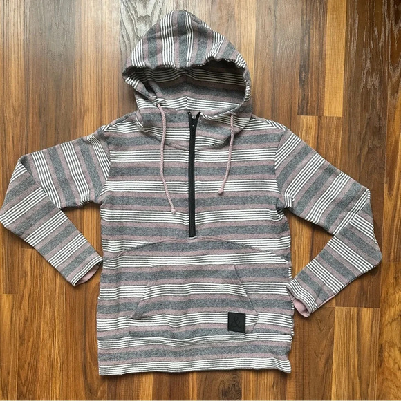 Women’s Ambersand Avenue Hooded Pullover Quarter Zip Sz Small - Picture 1 of 5
